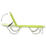 Vidaxl chaise longue aluminium et textilène vert