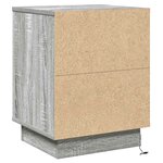 vidaXL Meuble de chevet avec lumières LED Gris Sonoma 39x34 5x50 cm