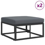 vidaXL Ensemble de canapé de jardin avec coussin 10 Pièces Noir Aluminium