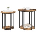 vidaXL Ensemble de tables d'appoint avec étagère 2 Pièces Marron