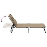 vidaXL Chaise longue pliante taupe tissu oxford acier enduit de poudre