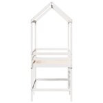 vidaXL Lit superposé et échelle et toit blanc 90x200cm bois pin massif