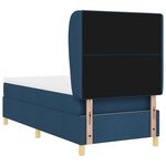 vidaXL Lit à ressorts avec matelas gris foncé 90x190 cm Bleu tissu