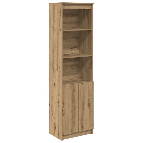 vidaXL Buffet haut chêne artisanal 50x35x180 cm bois d'ingénierie