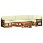 vidaXL Ensemble de canapé d'angle avec coussin 6 Pièces Naturel et Crème