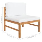 Vidaxl salon de jardin 2 pièces avec coussins crème bois de teck