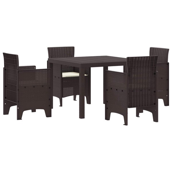 vidaXL Ensemble de salle à manger pour jardin 5 pc Marron
