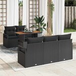 vidaXL Ensemble de canapé de jardin 6 Pièces Noir 100 x 55 x 73 cm