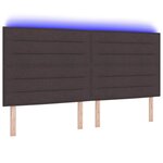 vidaXL Tête de lit LED avec bandes LED Marron foncé 200 cm tissu