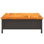 vidaXL Table de jardin noir 70x70x25 cm résine tressée et bois acacia