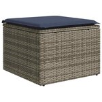 vidaXL Salon de jardin 10 Pièces avec coussins gris résine tressée