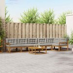 vidaXL Ensemble de canapés d'extérieur 7 Pièces Gris Naturel et Clair
