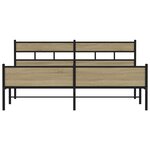vidaXL Cadre de lit en métal sans matelas chêne sonoma 200x200 cm