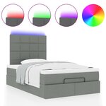 vidaXL Cadre de lit ottoman avec matelas gris foncé 120x200cm tissu