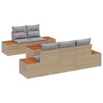 vidaXL Ensemble de canapé de jardin 6 Pièces Beige Poly rotin