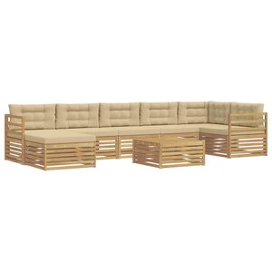 vidaXL Ensemble de canapés d'extérieur 8 pc Blanc et Beige Polyester