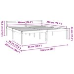 vidaXL Cadre de lit Cire marron 180 x 200 cm Bois de pin massif