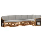 vidaXL Ensemble de canapé d'angle 5 Pièces Naturel et gris clair
