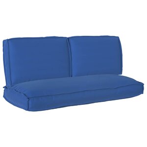 vidaXL Set de coussins de palette 3 Pièces Bleu royal 120 x 50 x 12 cm
