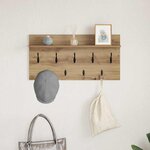 vidaXL Porte-manteau mural Chêne artisanal 80 x 40 x 12 cm