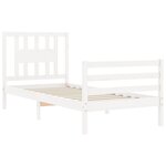 vidaXL Cadre de lit sans matelas blanc bois massif