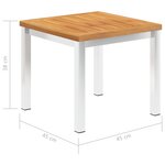 vidaXL Table d'appoint de jardin 45x45x38 cm Bois d'acacia et inox