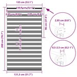 vidaXL Store zèbre gris foncé largeur du tissu 130 9 cm polyester