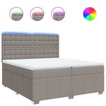 vidaXL Sommier à lattes de lit avec matelas Taupe 200x200 cm Tissu