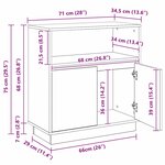 vidaXL Buffet avec LED chêne noir 71x34 5x75 cm en bois d'ingénierie