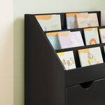 vidaXL Bibliothèque pour enfants avec tiroir Noir 60 x 29 5 x 69 cm