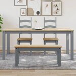 vidaXL Table à manger Panama gris 180x90x75 cm bois massif de pin