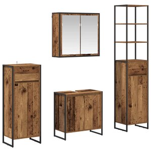 vidaXL Ensemble de mobilier de salle de bain avec tiroir Bois ancien
