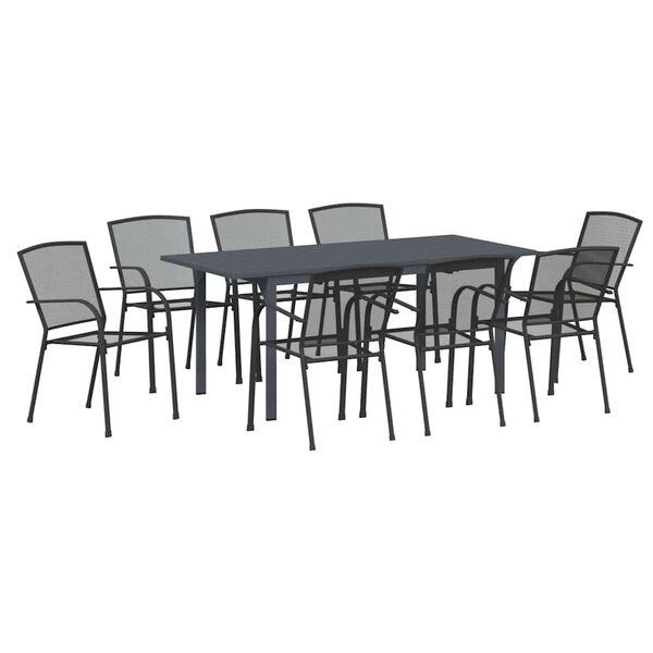 vidaXL Ensemble de salle à manger pour jardin 9 Pièces Anthracite