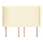 vidaXL Tête de lit avec oreilles Crème 147x23x118/128 cm Similicuir