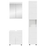 vidaXL Ensemble de mobilier de salle de bain TULUM Blanc brillant