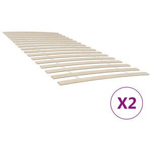 vidaXL Lattes de rechange pour sommier avec 34 lattes  2 pièces  90 x 200 cm
