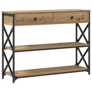 Table Console vidaXL Artisan Chêne 100x28x75 cm Bois d'ingénierie & Acier