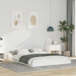 vidaXL Cadre de lit Blanc 135 x 190 cm Bois massif en pin