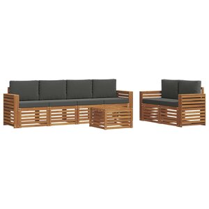 vidaXL Ensemble de canapés d'extérieur 7 Pièces Naturel et Anthracite