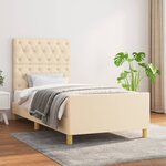 vidaXL Cadre de lit sans matelas crème 80x200 cm tissu