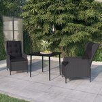vidaXL Ensemble à manger de jardin 3 Pièces Gris foncé