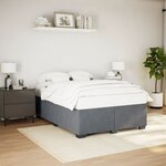vidaXL Cadre de lit Gris foncé 140x190 cm Velours