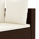 vidaXL Salon de jardin avec coussins 3 Pièces marron résine tressée