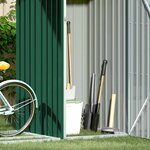 vidaXL Abri à bois de jardin Vert 245x98x159 cm Acier galvanisé
