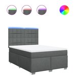vidaXL Sommier à lattes de lit avec matelas Gris foncé 140x190cm Tissu