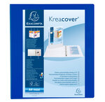 Classeur personnalisable Kreacover A4 Maxi 4 Ax Diam 50mm Dos 70 mm Bleu EXACOMPTA