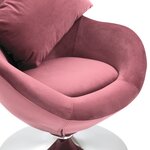 vidaXL Fauteuil pivotant en forme d'œuf avec coussin Rose Velours
