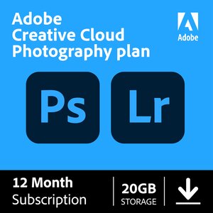 Adobe photoshop + lightroom (creative cloud photographie 20 go) - licence 1 an - 1 utilisateur - a télécharger