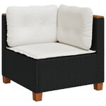 vidaXL Salon de jardin 9 Pièces avec coussins noir résine tressée