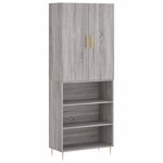 vidaXL Buffet haut Sonoma gris 69 5x34x180 cm Bois d'ingénierie